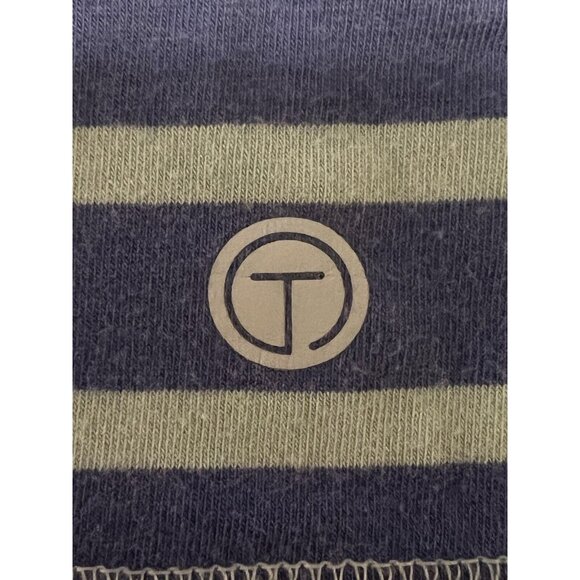 Talbots T-shirt Size XS Striped Blue White Short Sleeve‎ V-neck Nautical Beach - Picture 7 of 10